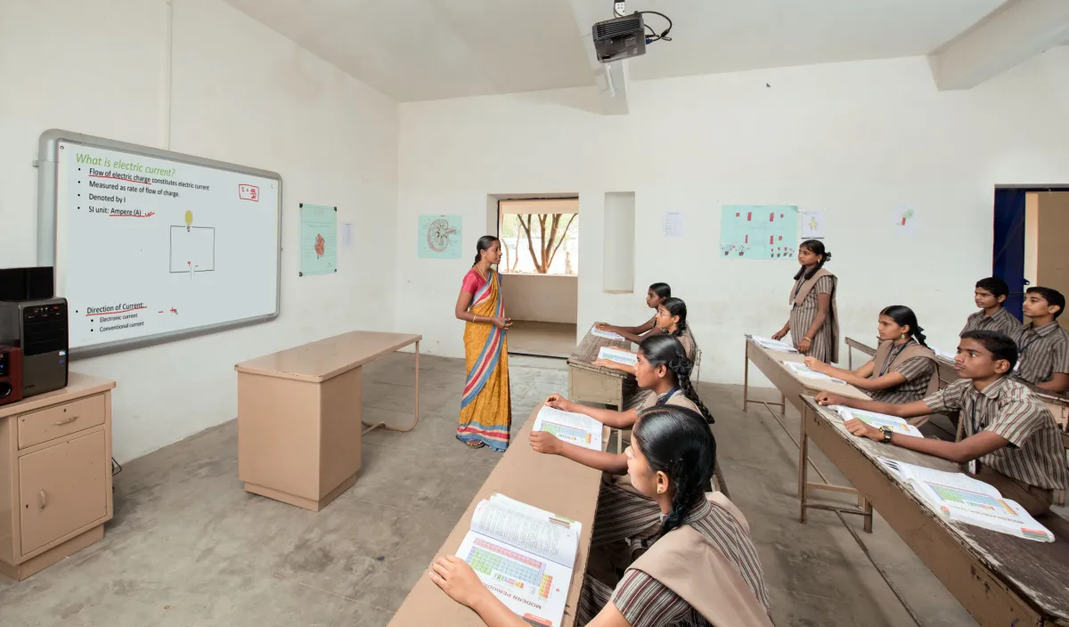 Smart classroom with projector